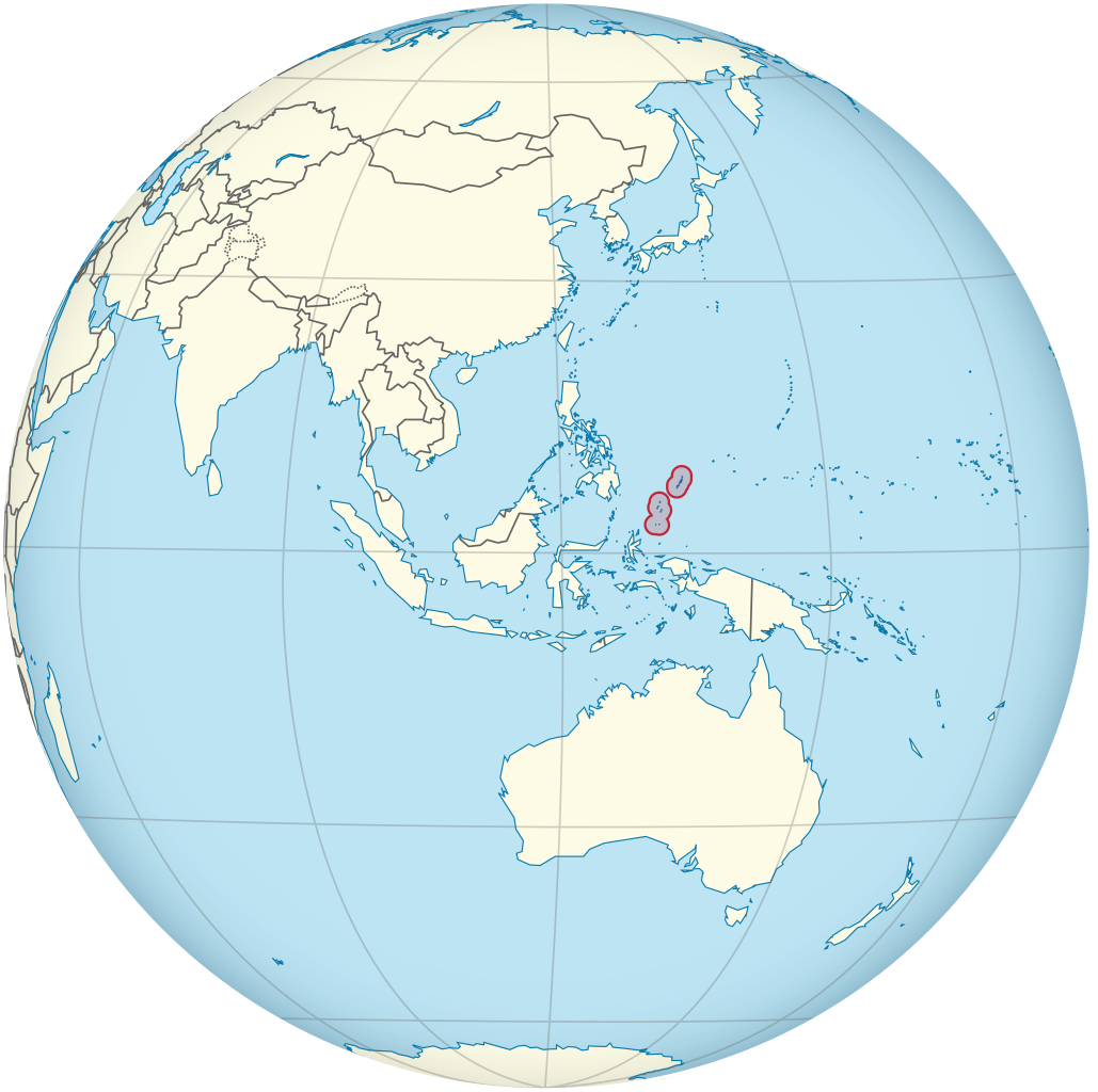 Palau is East of the Philippines